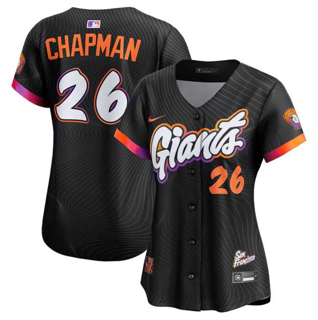 Women%27s San Francisco Giants #26 Matt Chapman Anthracite 2025 City Connect Limited Stitched Jersey Dzhi->seattle mariners->MLB Jersey